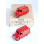A Dinky Toys trade box No. 31B Dunlop Trojan vans, containing two Dunlop Trojan van examples both