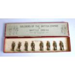 A Britains set No. 1858 British Infantry in full battle dress with slung rifles comprising of