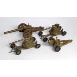 Four various loose Britains military vehicles and accessories to include a 4.7" naval gun finished