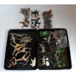 Three trays containing a large quantity of mixed Britains and Taylor & Barrett lead hollow cast