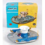 A Corgi Toys No. 1119 HDL Hovercraft SR-N1 comprising of blue and silver body with yellow fins,