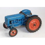 A Chad Valley diecast and clockwork model of Fordson Major tractor comprising of blue body with