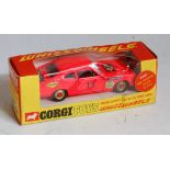 A Corgi Toys WhizzWheels No. 303 Roger Clark's 3Ltr V6 Ford Capri comprising of fluorescent pink