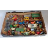 One tray containing a quantity of mixed play worn and loose lead hollow cast and diecast