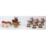A John Hilco Quo Vadis Roman horse drawn chariot with six additional Roman figures, loose example (
