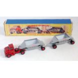 A Matchbox Major Pack series No. 4 Fruehauf hopper train, comprising of dark red cab and chassis