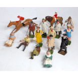 A small plastic tray containing a quantity of Britains lead hollow cast figures to include No. 593