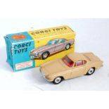 A Corgi Toys No. 228 Volvo P1800 comprising of beige body, red interior and spun hubs in the