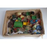 One box containing a quantity of mixed Britains and other hollow cast farm implements, accessories