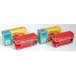 Two boxed Corgi No. 468 London Transport Routemaster Buses, both finished in red with cream interior