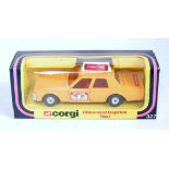 A Corgi Toys No. 327 Chevrolet Caprice Taxi comprising orange body with red interior and chrome hubs