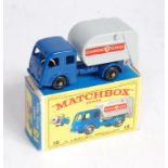A Matchbox Regular Wheels No. 15C Refuse Truck comprising dark blue cab and chassis without silver