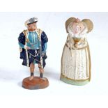A Britains 1934 Madame Tussauds souvenir group comprising of model T1 Henry VIII, and model T4 Queen