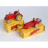 A Dinky Toys boxed farming interest diecast group to include a No. 300 Massey Harris tractor (NM,
