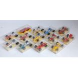 13 various plastic cased Majorette and Punch collection miniature F1 Racing and High Speed Racing