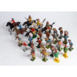 A Britains loose lead and hollow cast Cowboys & Indians series figure group to include cowboys on