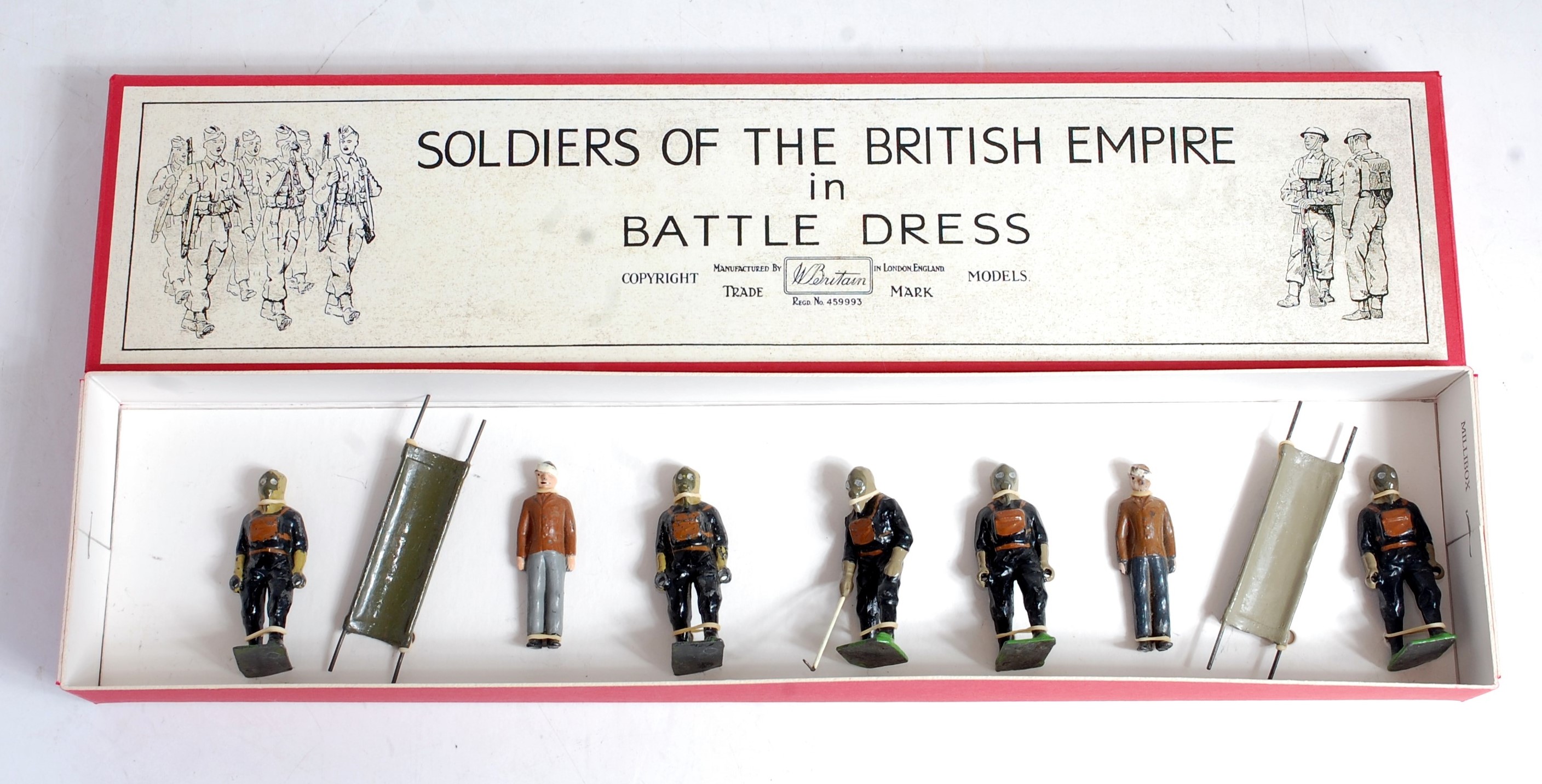 A Britains from Set 1759 Air Raid Precautions First Aid and Gas Detection Services set, to include