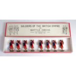 A Britains set No. 75 Pipers of the Scots Guard figure group, 8 examples all marching and playing