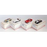 Four various boxed white metal and resin factory and hand built racing cars to include a BBR