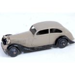 Dinky No.30b Rolls Royce, grey body, black chassis and black rigid ridged hubs (VG)