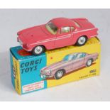 Corgi Toys, No.228 Volvo P1800, salmon pink body, spun hubs, lemon interior, minor wear on raised