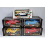 Ten boxed Bburago 1/18 scale diecasts, all appear as issued to include Chevrolet Corvette 1957,
