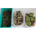 Three trays containing a quantity of mixed Britains garden series lead and hollow cast items to