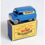 A Matchbox 1-75 series No. 25A Bedford Dunlop delivery van comprising dark blue body with Dunlop