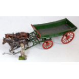 A Britains Farm No. 5F Home Farm Series farm wagon comprising of dark green and red body with two