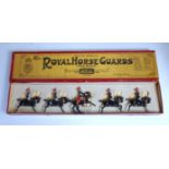 A Britains set No. 2 The Royal Horse guards (The Blues) 1925 version, comprising of mounted
