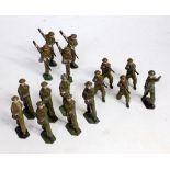 A quantity of Britains set No. 18 and 98 British Infantry with rifles and tommy guns figure group,