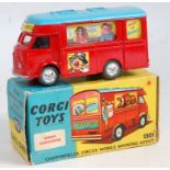 A Corgi Toys No. 426 Chipperfields Circus mobile booking office comprising of red & blue body with