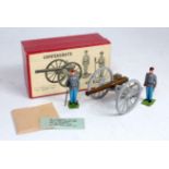 A Britains No. 2058 American Civil War Confederate Artillery field gun with two man crew, sold in