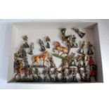 A quantity of various Elastolin British and German figures to include mounted British Officer,