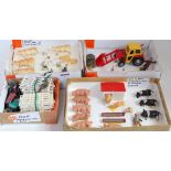 Seven various boxes containing a quantity of mixed diecast, plastic, Britains, Dinky Toys, Matchbox,