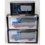 Three various boxed Minichamps 1/43 scale commercial vehicles to include Model Buessing 8000S canvas