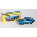 A Corgi Toys No. 332 Lancia Fulvia Zagato comprising of metallic blue body with blue interior and