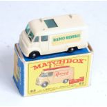 A Matchbox Regular Wheel No. 62B, TV Service van comprising cream body with silver trim and Radio