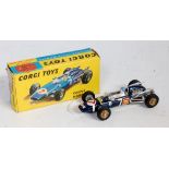 A Corgi Toys No. 156 Cooper Maserati F1 comprising dark blue body with racing No. 7 and gold cast