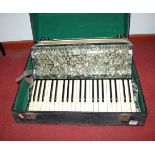 A Weber piano accordion, cased