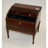 An early 20th century mahogany apprentice piece cylinder bureau with D-shaped tambour front