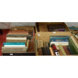 Three boxes of mixed books to include leather bound examples etc