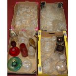 Four boxes of assorted glassware, to include decanters, vases etc