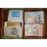 Two boxes of miscellaneous commemorative souvenir books, periodicals, newspapers etc, to include