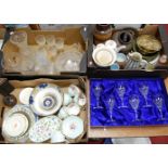 A quantity of glassware to include boxed crystal by Mappin & Webb, Royal Doulton, and others,