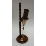 A 19th century apothecary's filter, on beech stand, with ether dropper, marked Farrow & Jackson,