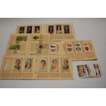A box of assorted loose cigarette cards to include John Players Poultry, together with various