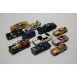 A box of loose and playworn diecast toy vehicles to include Corgi toys, James Bond Aston Martin DB5,