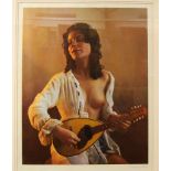 After Reza Samimi (1919-1991) - Girl with a mandolin, limited edition print, pencil signed and