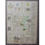 A contemporary plan map of Bury St Edmunds, showing noteworthy establishments, lithograph, 60 x